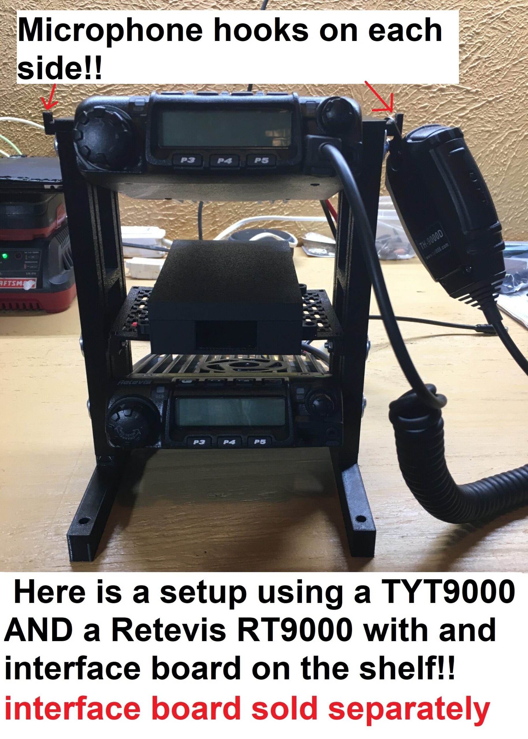 3d printed "repeater" and/or base station rack for TYT9000 or Retevis RT9000 mobile radios or customize to your mobile radios!!!!