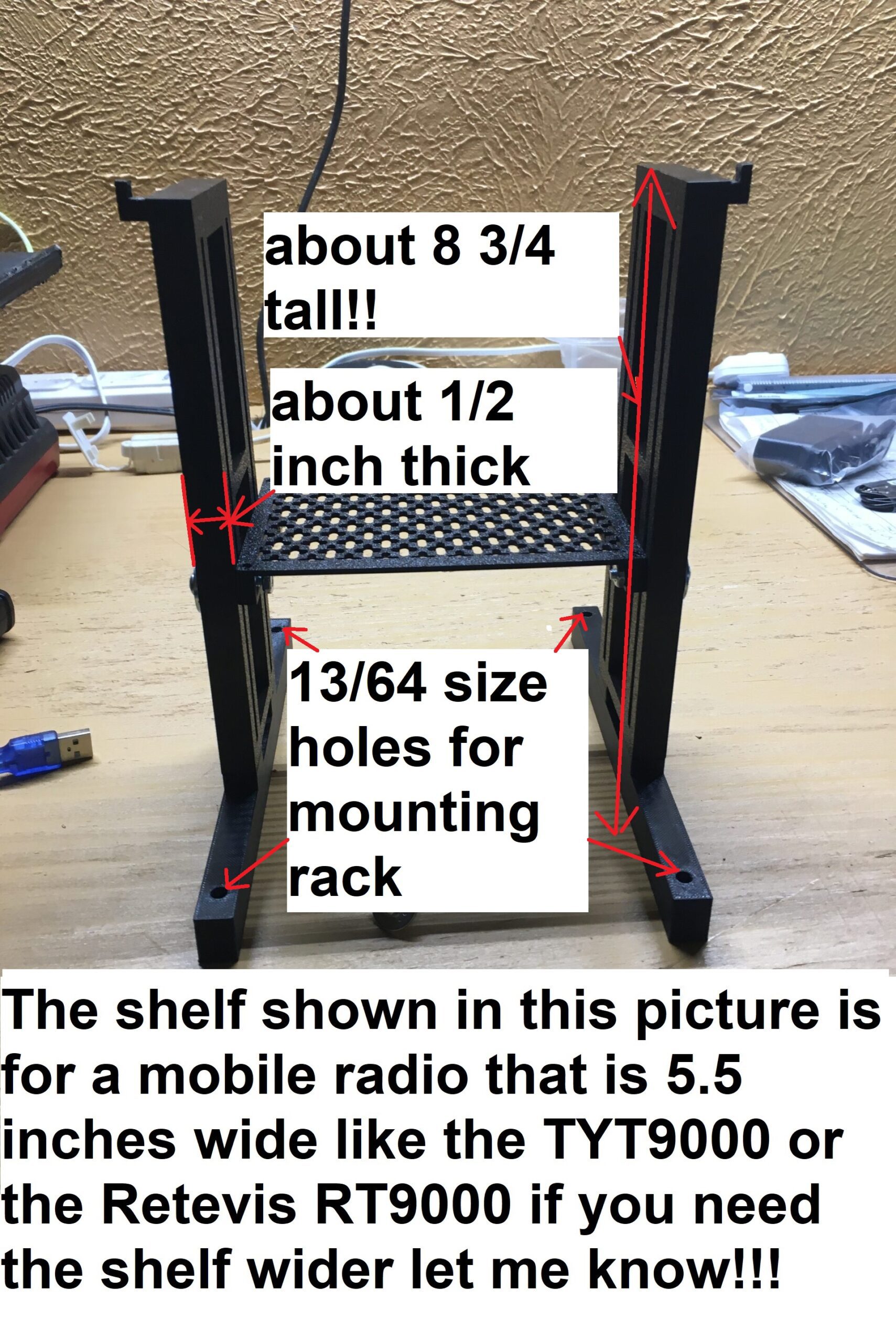 3d printed "repeater" and/or base station rack for TYT9000 or Retevis RT9000 mobile radios or customize to your mobile radios!!!! - Image 3